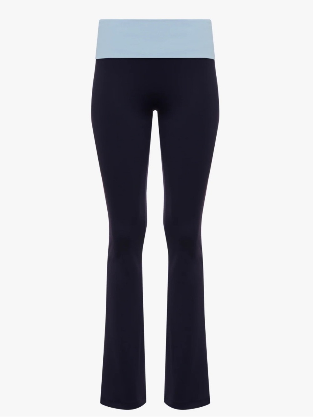 NWT Two-Tone Flare Leg Pants - Light Blue Waistband